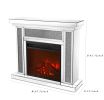 W 47 inch X D 12.6 inch X H 41.7 inch Acrylic diamond mirror mantelpiece, separate mantelpiece Built-in filling: acrylic high imitation drill, 1500 W