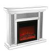 W 47 inch X D 12.6 inch X H 41.7 inch Acrylic diamond mirror mantelpiece, separate mantelpiece Built-in filling: acrylic high imitation drill, 1500 W