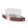 Ethanol Fireplace, 23.5" Tabletop 0.15 Gallon Stainless Steel 215 Sq. Ft., Burns up to 2 Hours, Bronze